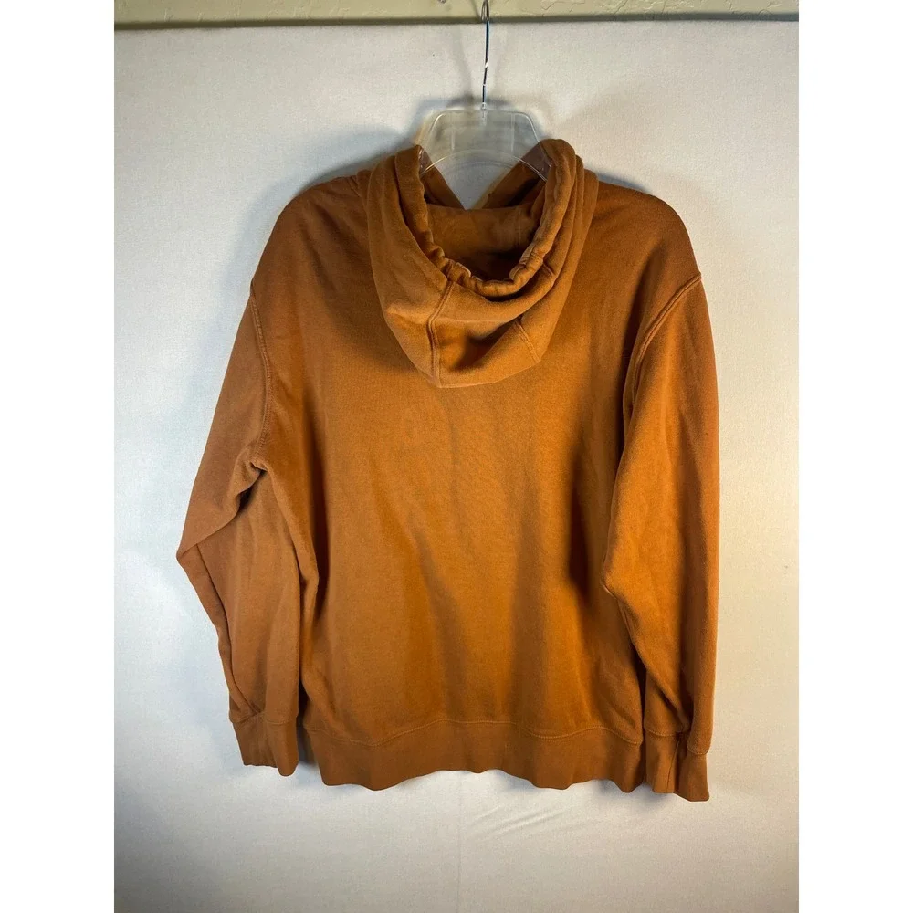 Ariat Real Women Large Rust Orange Cow Print Logo Hoodie Pullover Western L - Picture 5 of 10